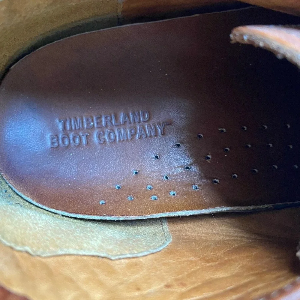 Timberland Boot Company Leather Boots Men's Size 7 Lace Up Cap Toe Shoes‎ 10328